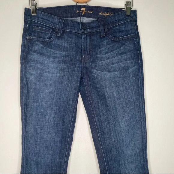 7 For All Mankind Dark Wash Straight Leg Jeans Size 28 - Picture 3 of 6
